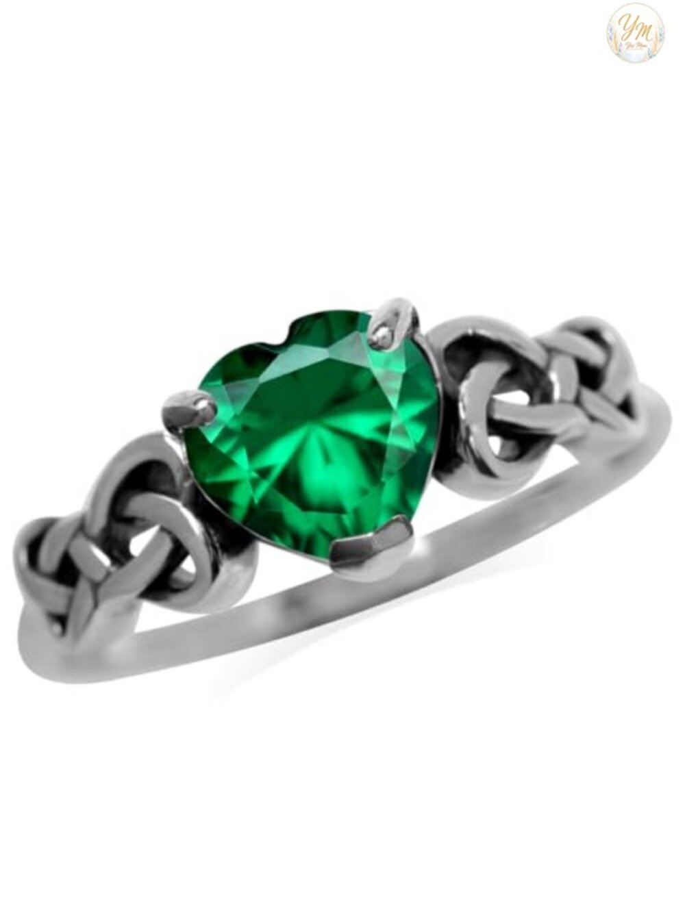 Sterling Silver Celtic Knot Heart Promise Ring Solitaire Filigree